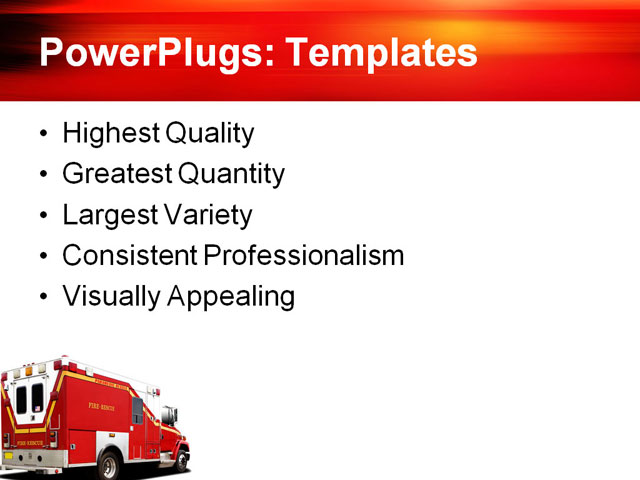 PowerPoint Template - ambulance, fire rescue, truck - Print Slide