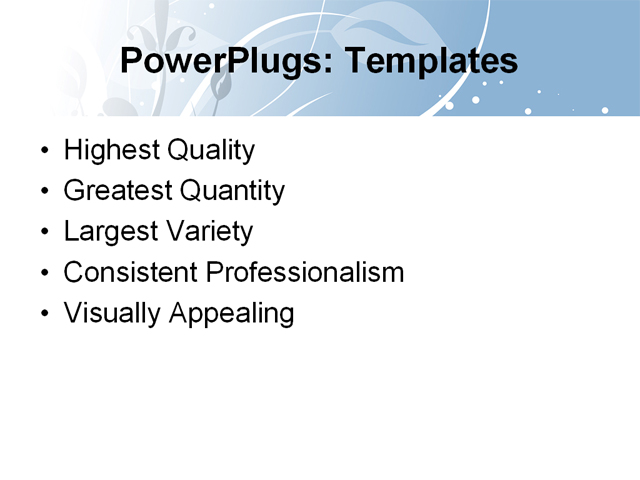 PowerPoint Template - flowers, design, blue - Print Slide