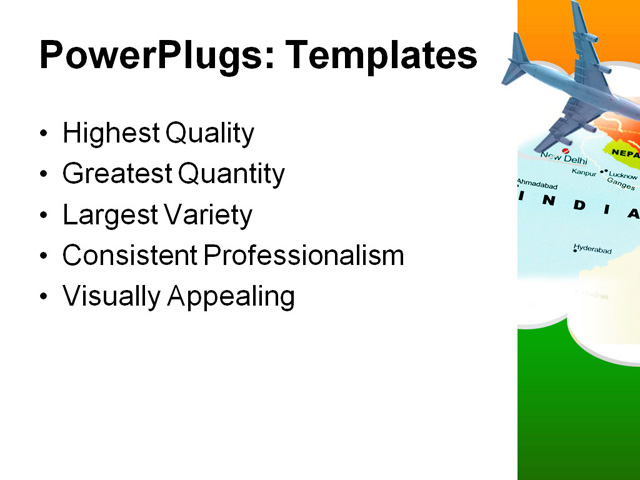 PowerPoint Template - india, map, asia - Print Slide