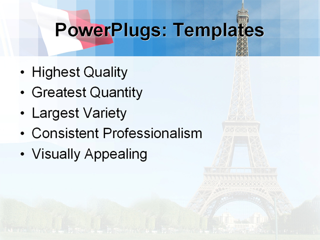 PowerPoint Template - architecture, eiffel tower, france - Print Slide