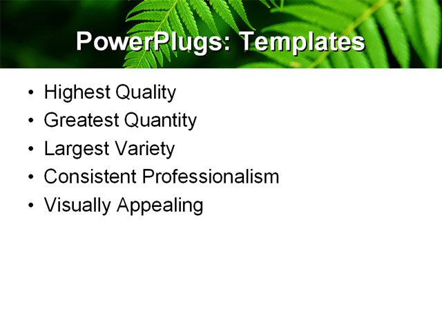 PowerPoint Template - fresh green leaf, nature, background - Print Slide