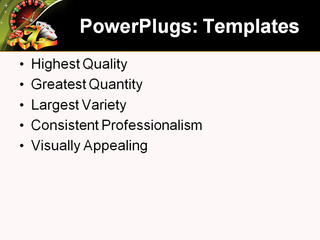 PowerPoint Template - activity, betting, card - Print Slide