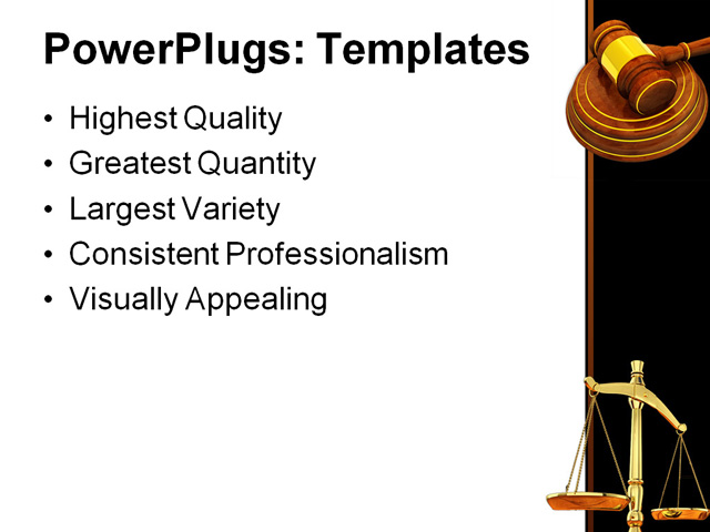 PowerPoint Template - wooden gavel, arbitrate, auction - Print Slide