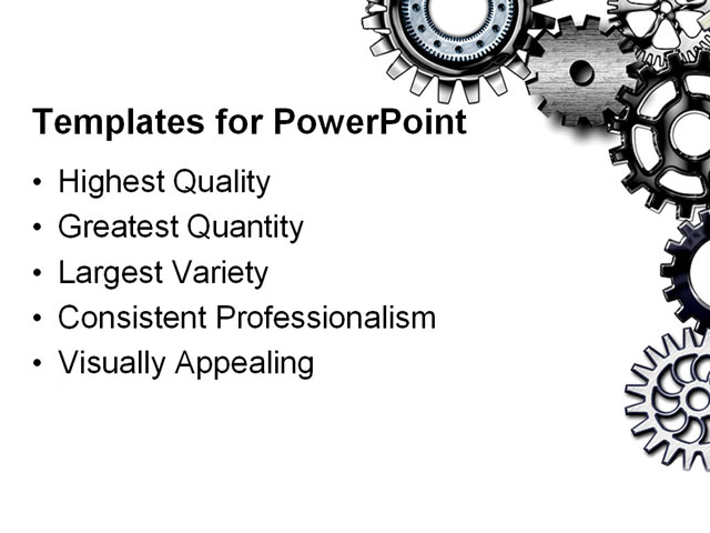 PowerPoint Template - gears, mechanic, wheels - Print Slide