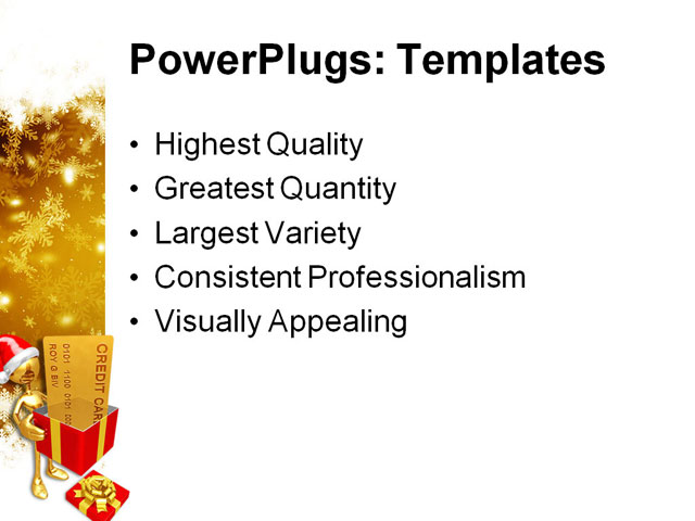PowerPoint Template - christmas gift, credit card, abstract - Print Slide
