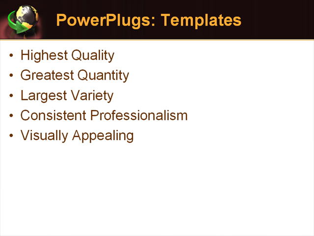 PowerPoint Template - globe, symbols, bright - Print Slide