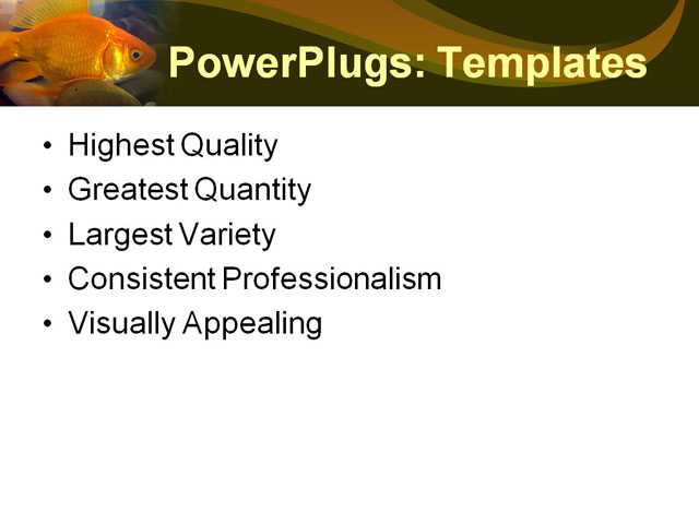 PowerPoint Template - fish, gold, tank - Print Slide