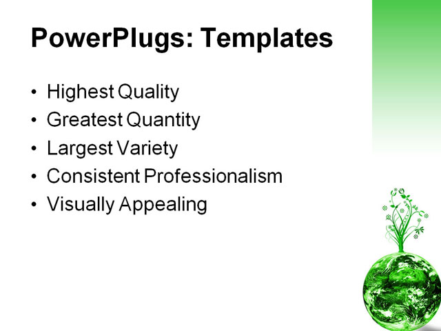 PowerPoint Template - green earth concept, circle, conservation - Print Slide