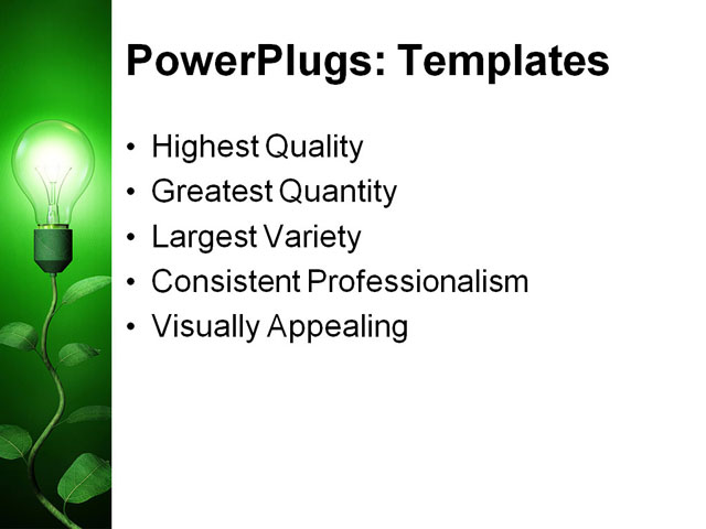 PowerPoint Template - green energy concept, backgrounds, bright - Print Slide