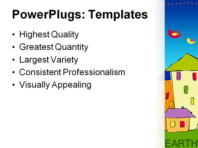 PowerPoint Template - green planet, wallpaper, air - Print Slide