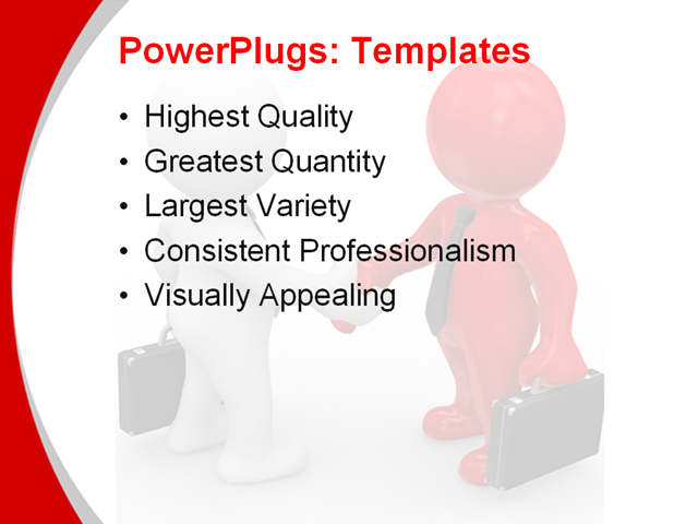 PowerPoint Template - handshake, business, symbols - Print Slide