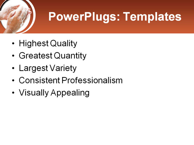 PowerPoint Template - soap in hand, arm, background - Print Slide