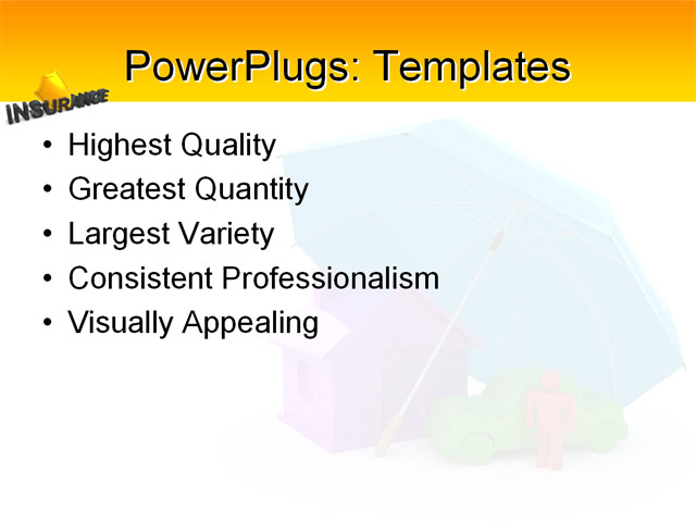 PowerPoint Template - home insurance, life insurance, auto insurance - Print Slide