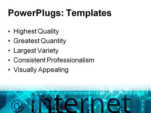 PowerPoint Template - internet data, background, binary - Print Slide