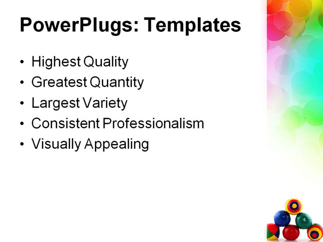PowerPoint Template - colorful juggle balls, background, balls - Print Slide