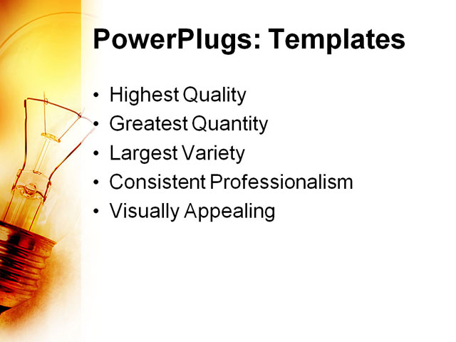 PowerPoint Template - light bulb, advertising, blank - Print Slide