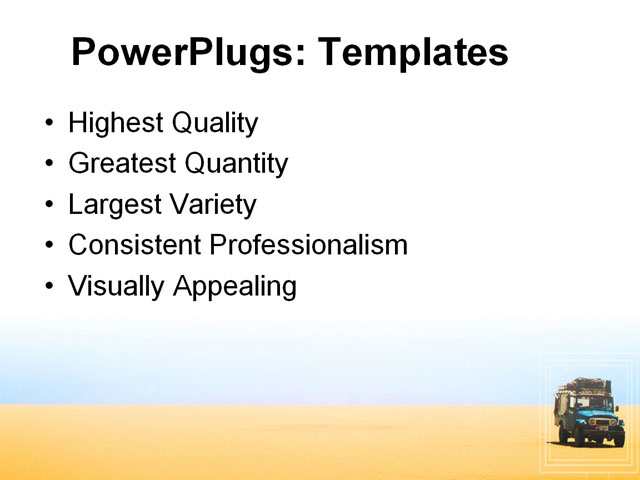 PowerPoint Template - 4wd, caravan, desert - Print Slide