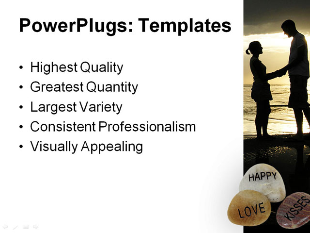 PowerPoint Template - love engraved on stone, abstract, carved - Print Slide