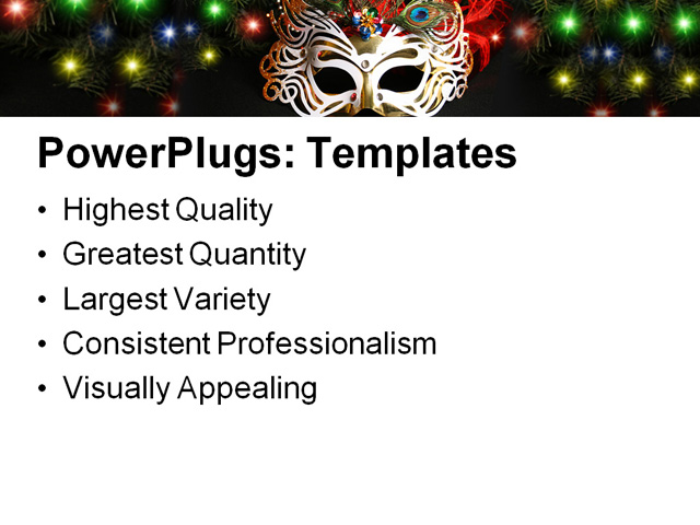 PowerPoint Template - mask, accessory, art - Print Slide