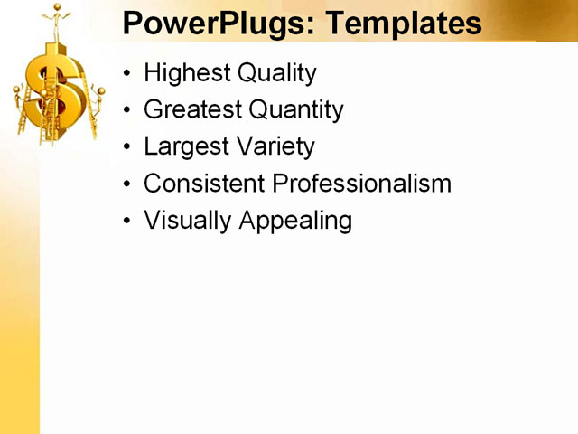 PowerPoint Template - dollar, sign, money - Print Slide