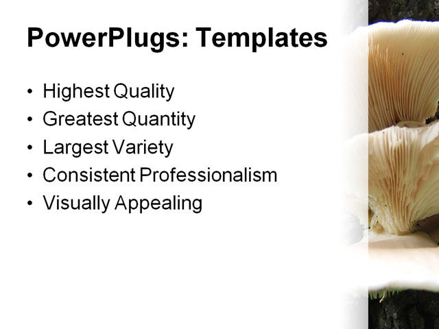 PowerPoint Template - mushrooms, tree, fungus - Print Slide