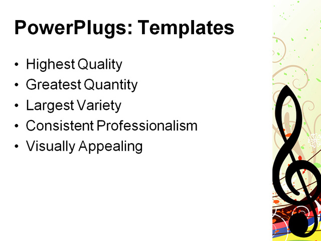 PowerPoint Template - musical notes, abstract, artistic - Print Slide