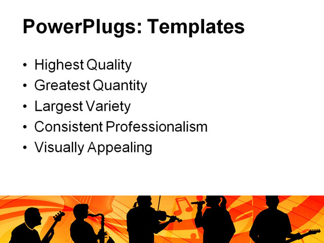 PowerPoint Template - music band, band, bass - Print Slide