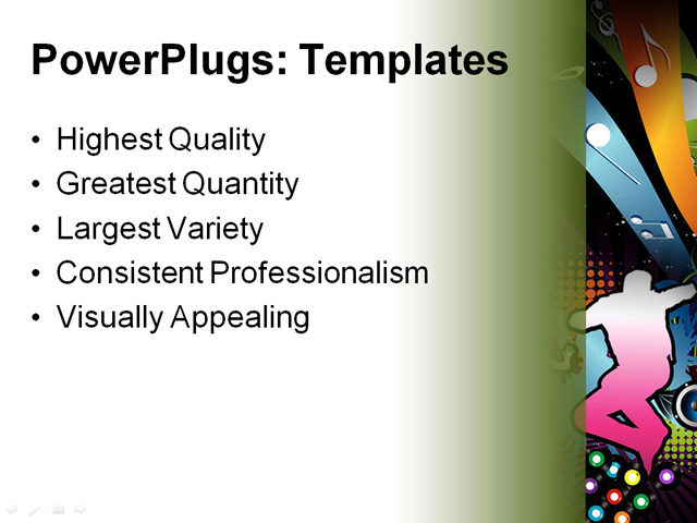 PowerPoint Template - vector music people, active, celebrate - Print Slide