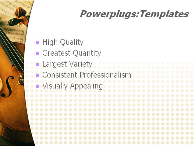 PowerPoint Template - bow, fiddle, fiddles - Print Slide