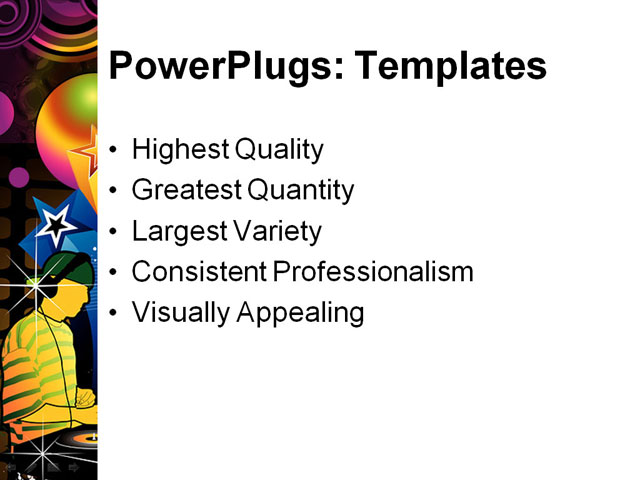 PowerPoint Template - dj music vector composition, art, background - Print Slide