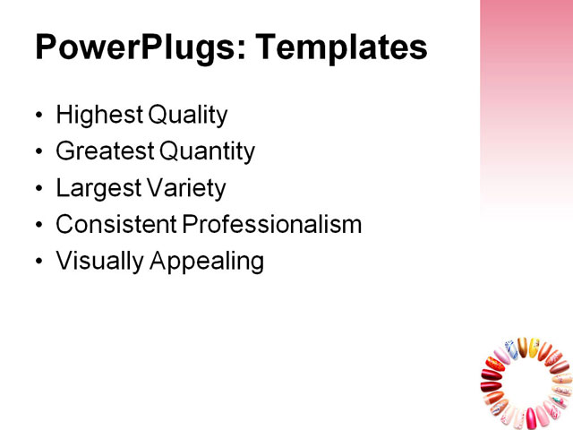 PowerPoint Template - figures on nails, accessory, adornment - Print Slide