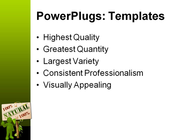 PowerPoint Template - green natural and bio, advertise, advertising - Print Slide