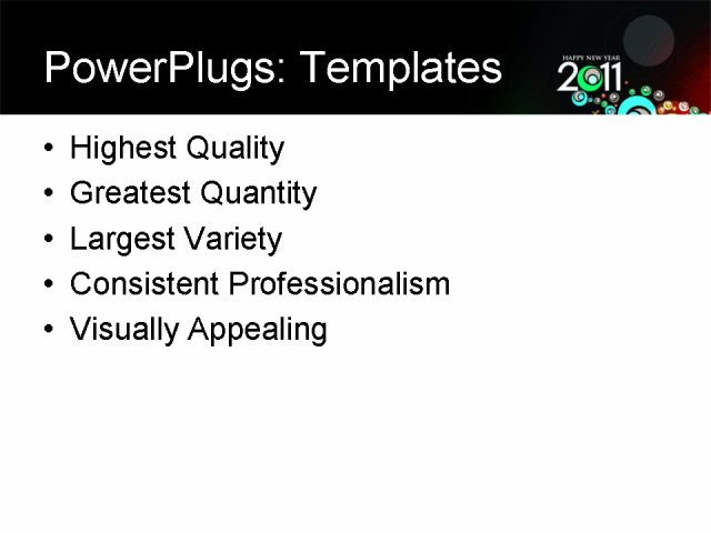 PowerPoint Template - new year 2011 background, festival, event - Print Slide