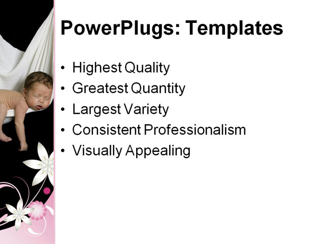 PowerPoint Template - newborn, sleeping, peacefully - Print Slide