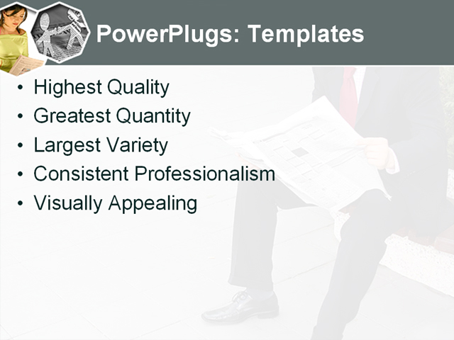 PowerPoint Template - newspaper, business, puzzle - Print Slide