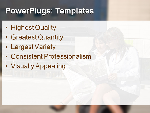 PowerPoint Template - newspaper, woman, business - Print Slide