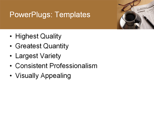 PowerPoint Template - newspaper, glasses, search - Print Slide