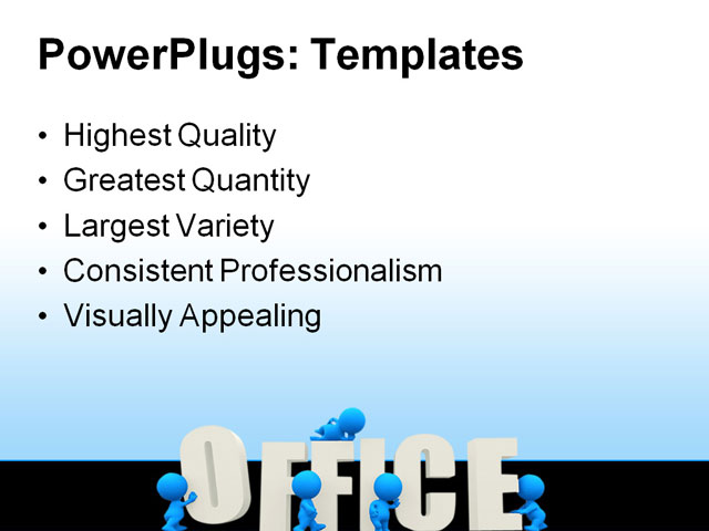 PowerPoint Template - man with word office, boss, business - Print Slide