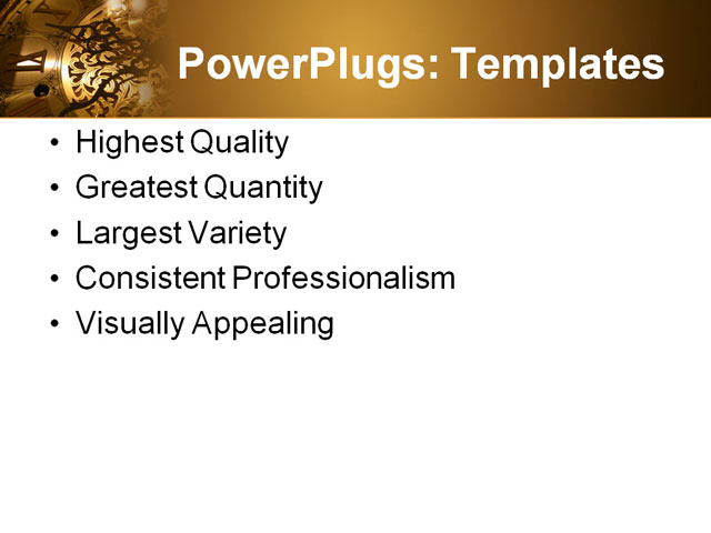 PowerPoint Template - clock, clockface, gold - Print Slide