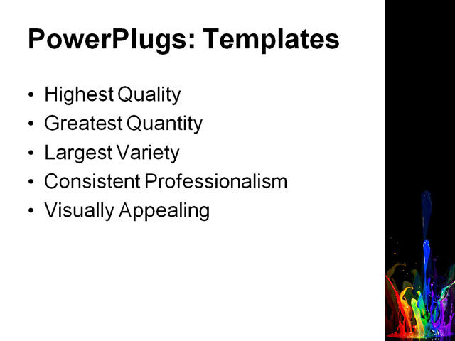 PowerPoint Template - paint splash, color, drops - Print Slide