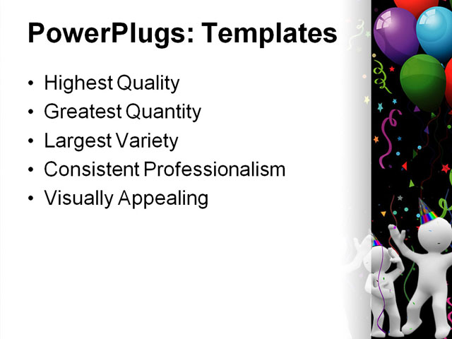 PowerPoint Template - party time, abstract, aniversary - Print Slide