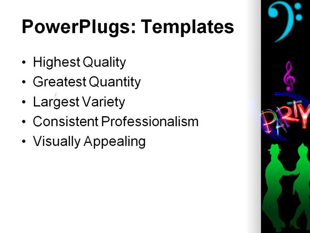 PowerPoint Template - neon party, abstract, background - Print Slide