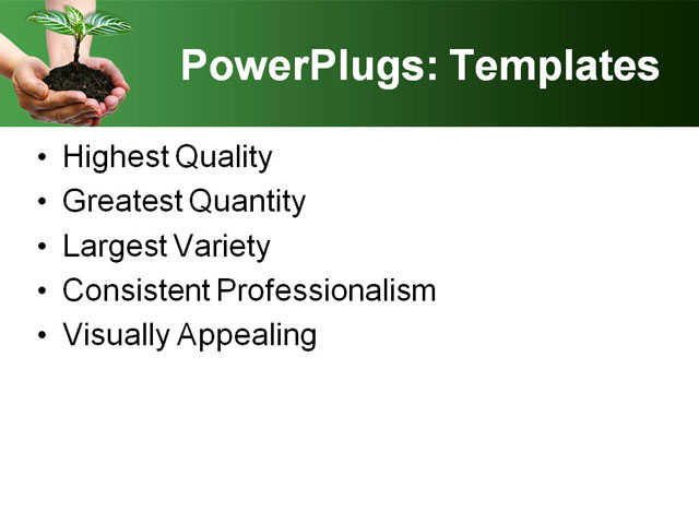 PowerPoint Template - plant in hands, body, concept - Print Slide