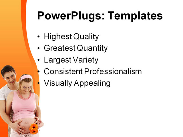 PowerPoint Template - couple waiting for baby, awaiting, beginning - Print Slide