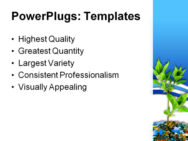 PowerPoint Template - puzzle and plant, abstract, background - Print Slide