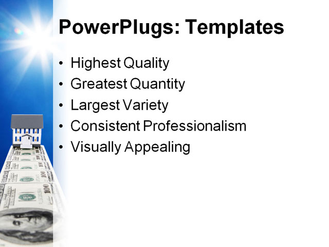 PowerPoint Template - real estate money, banking, bills - Print Slide