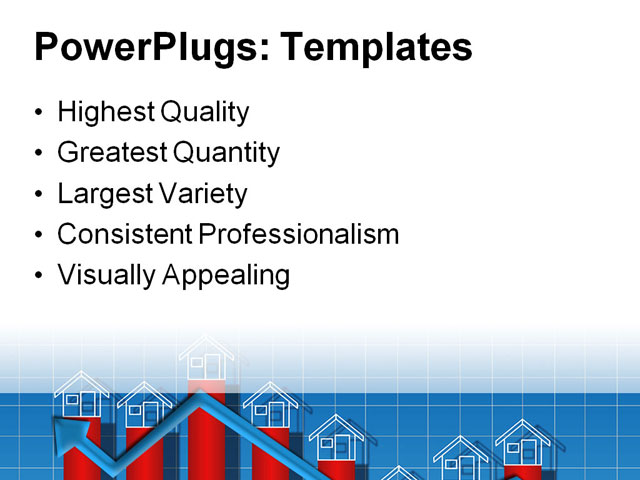 PowerPoint Template - real estate, growth glow, arrow - Print Slide