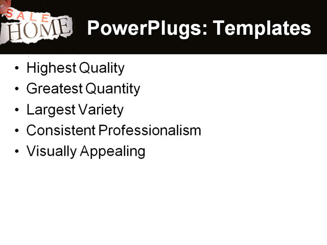 PowerPoint Template - home for sale, bankruptcy, estate - Print Slide
