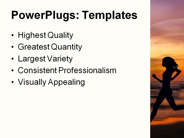 PowerPoint Template - jogging at sunset, asia, asian - Print Slide