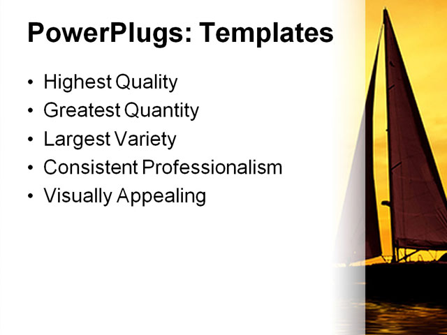 PowerPoint Template - sailing, sunset, atmosphere - Print Slide